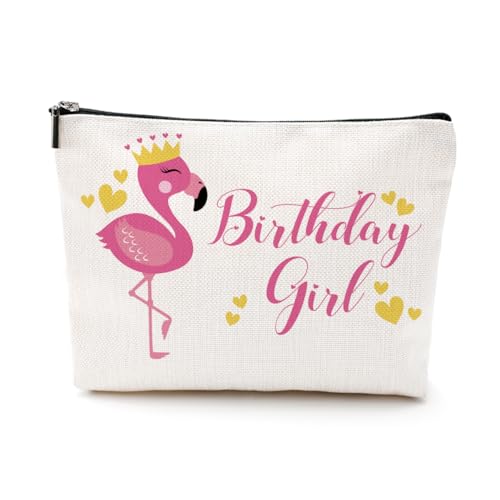 EIXU Lustiges Flamingo-Geschenk, Kosmetiktasche, Geburtstag, Mädchen, Camping, Cowgirl, Flamingo, Partyzubehör, niedlicher rosa Flamingo, Geburtstag Mädchen, 10*7*2 inches von EIXU