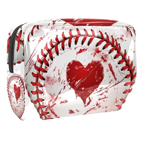 Kosmetiktaschen Für Frauen Baseball-Sport Schminkkoffer Reisetasche Kosmetiktasche Organizer 18.5x7.5x13cm von EJFICAHG