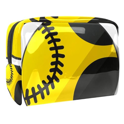 Kosmetiktaschen Für Frauen Baseball Sport Softball Schminkkoffer Reisetasche Kosmetiktasche Organizer 18.5x7.5x13cm von EJFICAHG