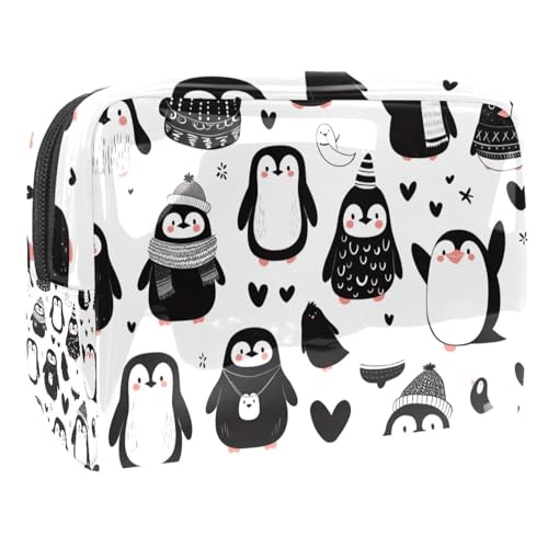 Kosmetiktaschen Für Frauen Niedliche Pinguine Muster Schminkkoffer Reisetasche Kosmetiktasche Organizer 18.5x7.5x13cm von EJFICAHG