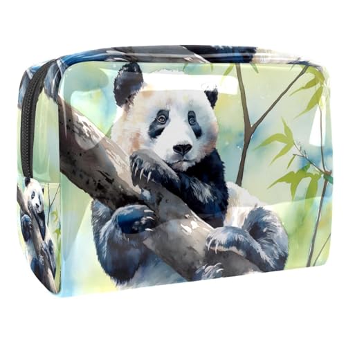 Kosmetiktaschen Für Frauen Niedlicher Panda Aquarell Schminkkoffer Reisetasche Kosmetiktasche Organizer 18.5x7.5x13cm von EJFICAHG