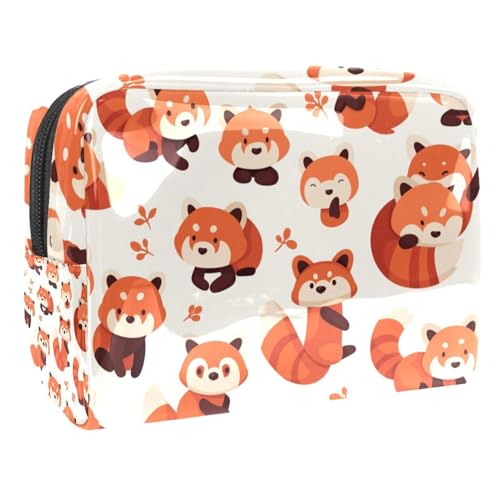 Kosmetiktaschen Für Frauen Niedlicher Roter Panda Muster Schminkkoffer Reisetasche Kosmetiktasche Organizer 18.5x7.5x13cm von EJFICAHG