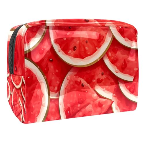 Kosmetiktaschen Für Frauen Rote Wassermelonen Muster Schminkkoffer Reisetasche Kosmetiktasche Organizer 18.5x7.5x13cm von EJFICAHG