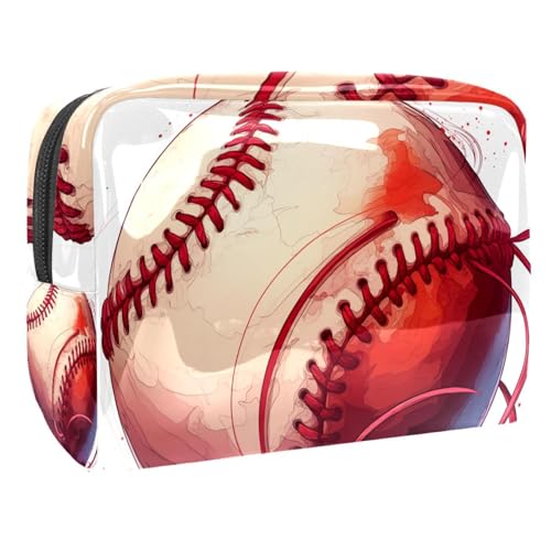 Kosmetiktaschen Für Frauen Sport Baseball Schminkkoffer Reisetasche Kosmetiktasche Organizer 18.5x7.5x13cm von EJFICAHG