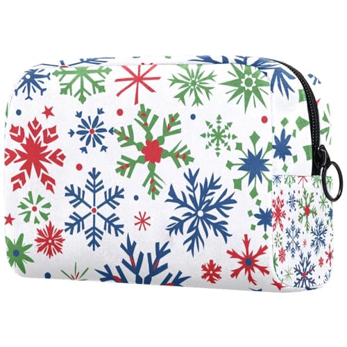 Kosmetiktaschen Für Frauen Weihnachten Schneeflocken Muster Schminkkoffer Reisetasche Kosmetiktasche Organizer von EJFICAHG