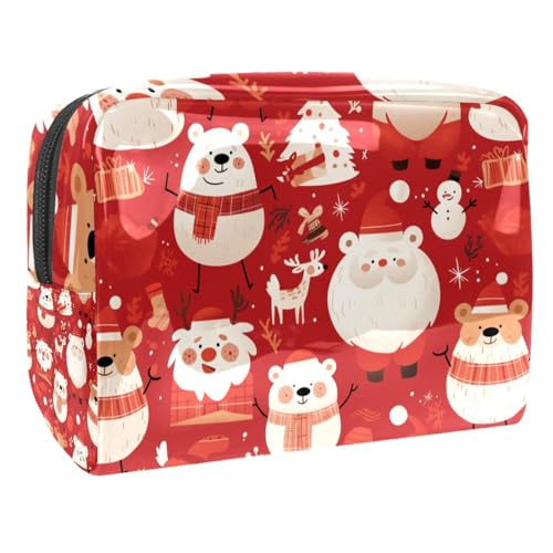 Kosmetiktaschen Für Frauen Weihnachten Weihnachtsmann Muster Schminkkoffer Reisetasche Kosmetiktasche Organizer 18.5x7.5x13cm von EJFICAHG