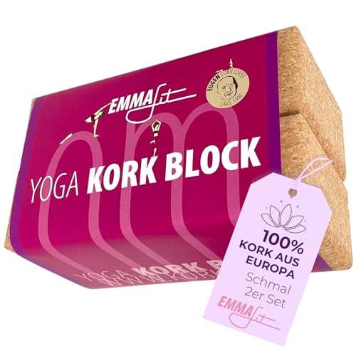 EMMAfit Kork Yoga Block Klassik 2er Set I 227 x 120 x 65mm I Set aus 2 Yogablöcken aus Kork für Yoga-Übungen I hygienisch & umweltfreundlich I nachhaltiger & langlebiger Korkblock für bewusstes Yoga EMMAfit Kork Yoga Block Klassik 2er Set I 227 x 120 x 65mm I Set aus 2 Yogablöcken aus Kork für Yoga-Übungen I hygienisch & umweltfreundlich I nachhaltiger & langlebiger Korkblock für bewusstes Yoga von EKB-Kork