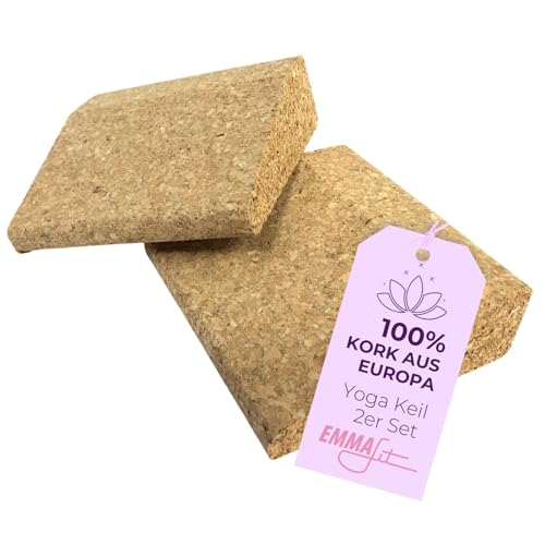 EMMAfit Kork Yoga Keil kurz 2er Set I 100 x 90 x 30mm I Set aus zwei kurzen Yogakeilen aus Kork für Yoga-Übungen I hygienisch & umweltfreundlich I nachhaltige & langlebige Korkkeile für bewusstes Yoga EMMAfit Kork Yoga Keil kurz 2er Set I 100 x 90 x 30mm I Set aus zwei kurzen Yogakeilen aus Kork für Yoga-Übungen I hygienisch & umweltfreundlich I nachhaltige & langlebige Korkkeile für bewusstes Yoga von EKB-Kork