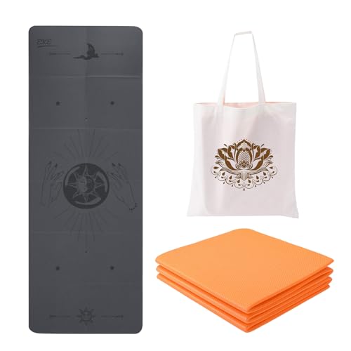 EKE Faltbare PU+TPE Yogamatte 5 mm Dicke, Standardgröße, Faltbar, Leicht und Tragbar, Ideal für Yoga, Pilates, Fitness, Sport, Training, inklusive Canvas-Tragetasche Geschenk EKE Faltbare PU+TPE Yogamatte 5 mm Dicke, Standardgröße, Faltbar, Leicht und Tragbar, Ideal für Yoga, Pilates, Fitness, Sport, Training, inklusive Canvas-Tragetasche Geschenk von EKE