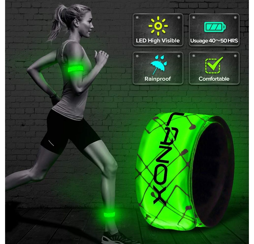 ELANOX LED Blinklicht LED Armband Leuchtband Sport Outdoor Reflektorband Sicherheitslicht von ELANOX