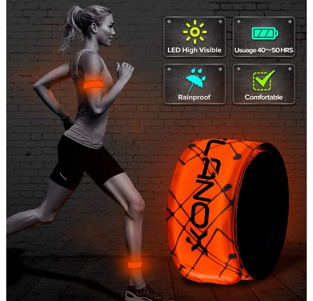 ELANOX LED Blinklicht LED Armband Leuchtband Sport Outdoor Reflektorband Sicherheitslicht von ELANOX