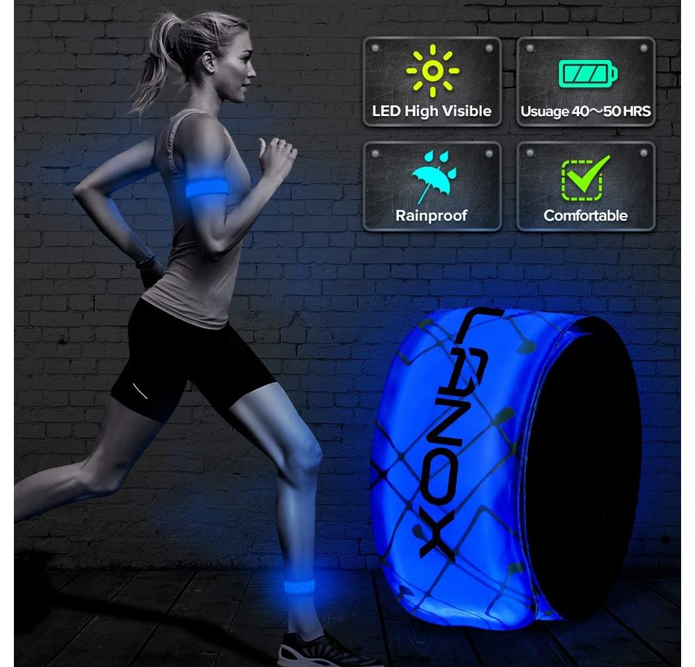 ELANOX LED Blinklicht LED Armband Leuchtband Sport Outdoor Reflektorband Sicherheitslicht von ELANOX