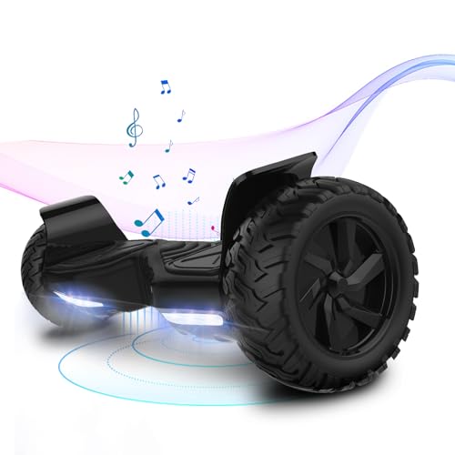 ELEKGO 8,5 Zoll Hoverboard, geländegängiger, selbstausgleichender Offroad-Roller mit Bluetooth-LED-Licht und APP für Jugendliche und Erwachsene (Black) von ELEKGO