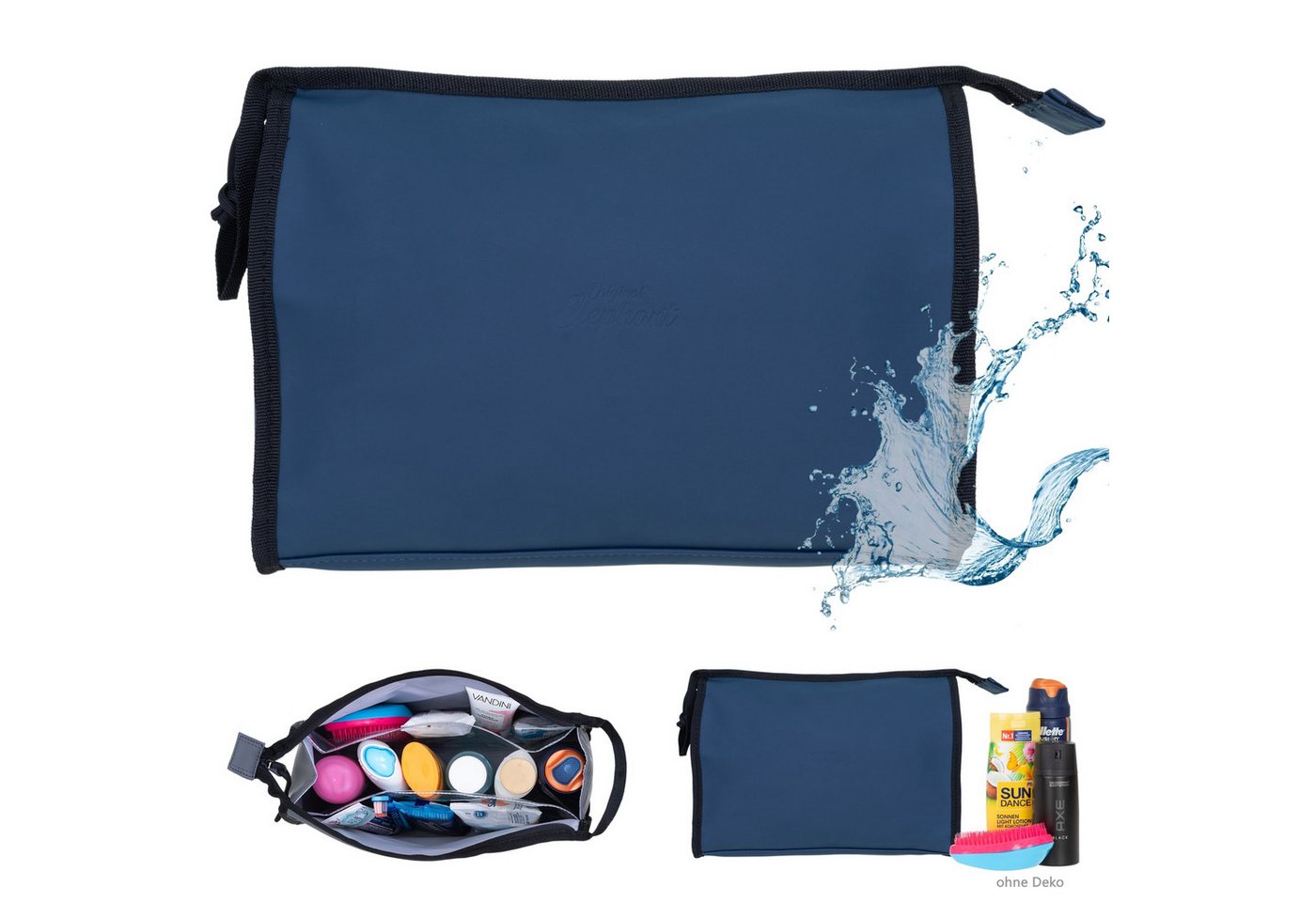 ELEPHANT Kulturbeutel groß Kulturtasche Washbag Classic Hydro Plane, wasserabweisend Sauna Reise Sport Tasche 12817 von ELEPHANT