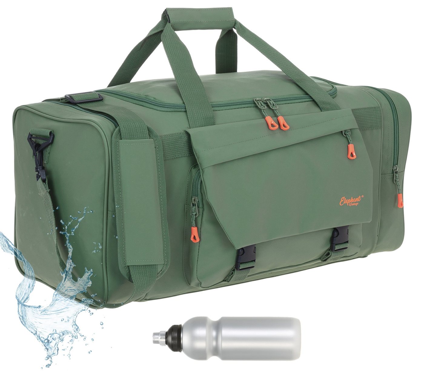 ELEPHANT Sporttasche Reisetasche Saunatasche Damen Herren aus Plane Tour 68 cm XXL groß, wasserabweisend Sauna Reise Sport Tasche + Flasche ELEPHANT Sporttasche Reisetasche Saunatasche Damen Herren aus Plane Tour 68 cm XXL groß, wasserabweisend Sauna Reise Sport Tasche + Flasche von ELEPHANT