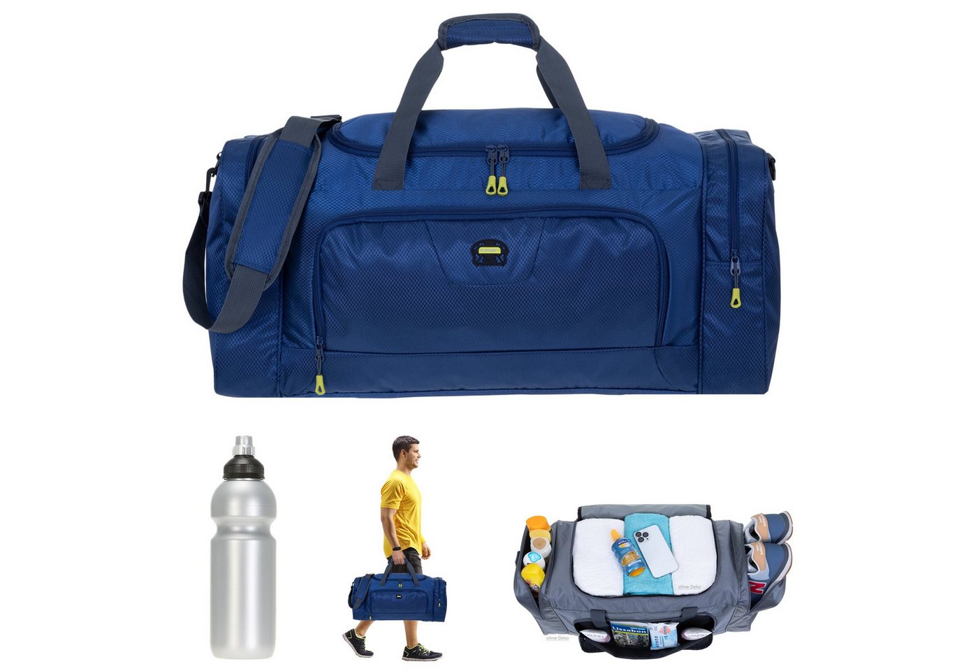 ELEPHANT Sporttasche groß Saunatasche Reisetasche Trainer XL 69 cm, 55 Liter Gym Tasche Fußballtasche XXL + Trinkflasche ELEPHANT Sporttasche groß Saunatasche Reisetasche Trainer XL 69 cm, 55 Liter Gym Tasche Fußballtasche XXL + Trinkflasche von ELEPHANT