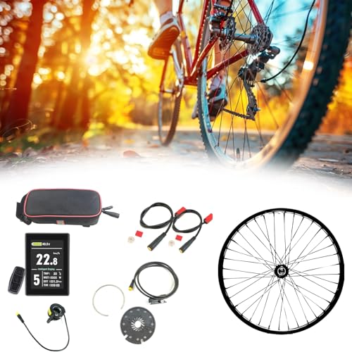 ELIKBH 1,327/5,000 Elektrofahrrad-Radumbausatz LCD8S Vorderradmotorsatz KT-D12 Mountainbike-Kit MS-BK-2R 130X DIY Elektrofahrrad-Umbau(48V500W,27.5'') von ELIKBH