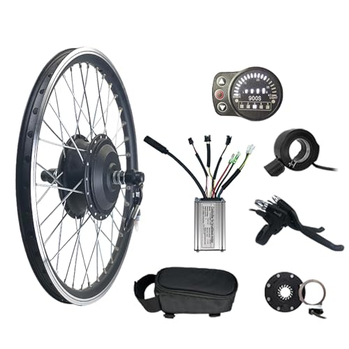 ELIKBH 36V 350W Fahrrad-Vorderrad-Umrüstsatz Fahrradmotor-Kit Bürstenloser Getriebemotor Elektrofahrrad-Kit KT-Controller 130X Gashebel KT-BZ-4(8) Assist PAS Mountainbike-/Rennrad-Kit(LED900S Meter,20 von ELIKBH