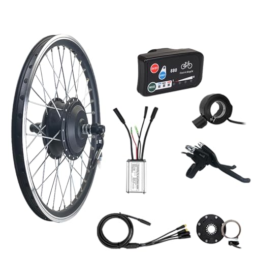 ELIKBH 48V 250W Fahrrad-Vorderrad-Umrüstsatz Fahrrad-Umrüstsatz Bürstenloser Getriebemotor KT-Controller 130X Gashebel KT-BZ-4(8) Assist PAS Fahrrad-Kit for Rennrad(LED880 Meter,28inch) von ELIKBH