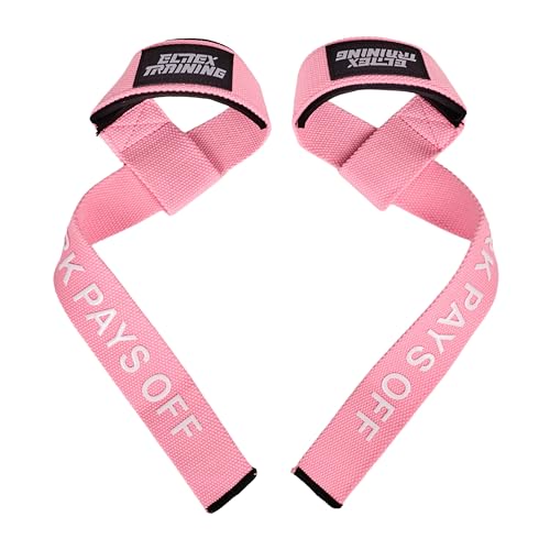 Elitex Training Straps Gewichthebebänder, Powerlifting, Gym-Griffe, Fitnessstudio, Totes Gewicht, Unisex (Rosa) von ELITEX TRAINING