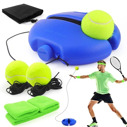 ELNLE Tennis Trainer Tennistrainer mit 2 Twistball Ersatzball mit Schnur Tennistraining Tennistrainer Gummiband für Draußen, im Garten Selbststudium Praxis Tennisball Training Tool ELNLE Tennis Trainer Tennistrainer mit 2 Twistball Ersatzball mit Schnur Tennistraining Tennistrainer Gummiband für Draußen, im Garten Selbststudium Praxis Tennisball Training Tool von ELNLE