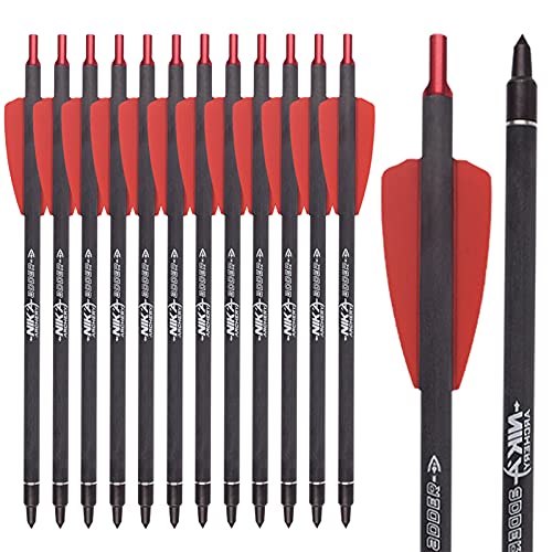 ELONG OUTDOOR 7.5" Armbrustschrauben Carbon Pfeile SP350 mit 100 Kornspitzen für Cobra System R9 Bogenjagd, Pack von 12 ELONG OUTDOOR 7.5" Armbrustschrauben Carbon Pfeile SP350 mit 100 Kornspitzen für Cobra System R9 Bogenjagd, Pack von 12 von ELONG OUTDOOR