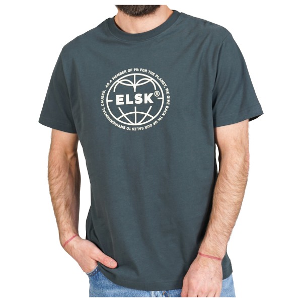 ELSK - Statement Globe - T-Shirt Gr L blau von ELSK
