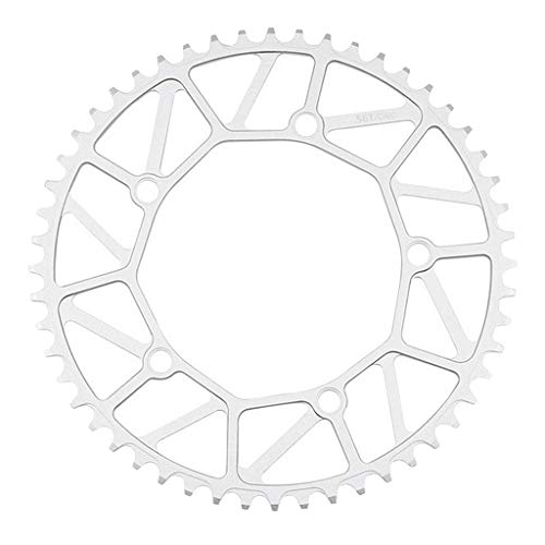 ELTOX Kettenblatt,Fahrrad Kettenblatt 130BCD-Faltradkettenkettenring schmales breites Kettenrad für 9 10 11 Geschwindigkeit 46T 48T 52T 54T 56T 58T Faltbares Fahrrad(Color:Silver 56T) von ELTOX