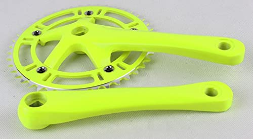 ELTOX Kurbelgarnitur,Fahrrad Kurbel 1 STÜCK Farbe Zahnplatte 44T / 46T Zahnscheiben Roulette Rennstätte Auto Kettenrad Kurbel Vollaluminiumlegierung (Color : Green1pcs) von ELTOX