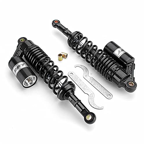 ELTOX Motorrad Hinterer Stoßdämpfer,Stoßdämpfer Paar Universal 360mm 14 "Motorrad Rückluft Stoßdämpfer Suspension Dirt Bike(Black) von ELTOX