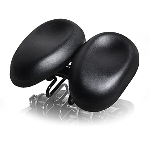 ELTOX Fahrradsattel, einstellbare Fahrradsättel Gepolsterte Multifunktions-ergonomische Dual-Pad-Fahrradsättel, für Erwachsene, Unisex, Schwarz, Leder von ELTOX