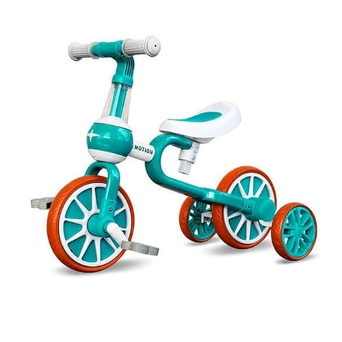 ELroal Baby-Dreirad, Mädchen und Jungen, Kinderfahrrad, Fahrrad for 2–5-Jährige, multifunktionales Kinderwagen-Trainingsfahrrad, Kinderlaufrad, Kindergeschenke(Color:Green) von ELroal