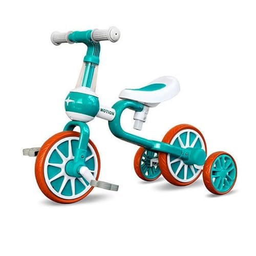 ELroal Kinderfahrrad, Baby-Dreirad, Mädchen und Jungen, Fahrrad for 2–5-Jährige, 4-in-1-Laufrad mit Stützrädern, Kinder-Laufrad(Color:Green) von ELroal