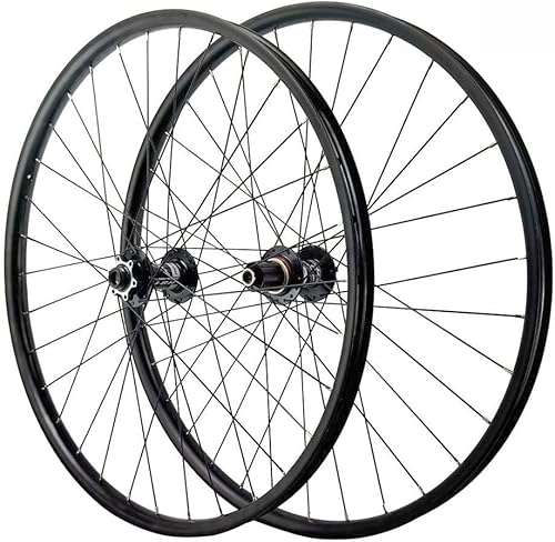 Mountain Bike Wheel Pair Disc Brake Wheel Pair Thru Axle Front & Rear Wheel 32 Hole Hub 7 8 9 10 11 12 Speed (Color : 100-142, Size : 27.5inXD) von ELzEy