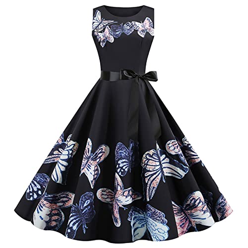 EMATOP 1950er Vintage Retro Cocktailkleid Damen Rockabilly Kleider Sexy Ärmellos Abendkleid Elegant A-Line Ballkleid Blumendruck Sommerkleid Knielang Swing Partykleid Hepburn Stil Faltenrock EMATOP 1950er Vintage Retro Cocktailkleid Damen Rockabilly Kleider Sexy Ärmellos Abendkleid Elegant A-Line Ballkleid Blumendruck Sommerkleid Knielang Swing Partykleid Hepburn Stil Faltenrock von EMATOP