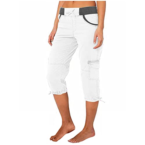 EMATOP 3/4 Sporthose Damen Sommer Cargohosen Einfarbig Regular Fit Freizeithose Hohe Taille Vintage Caprihose Jogginghose mit Taschen Arbeitshose Kurze Sommerhosen Pumphose Stoffhose EMATOP 3/4 Sporthose Damen Sommer Cargohosen Einfarbig Regular Fit Freizeithose Hohe Taille Vintage Caprihose Jogginghose mit Taschen Arbeitshose Kurze Sommerhosen Pumphose Stoffhose von EMATOP