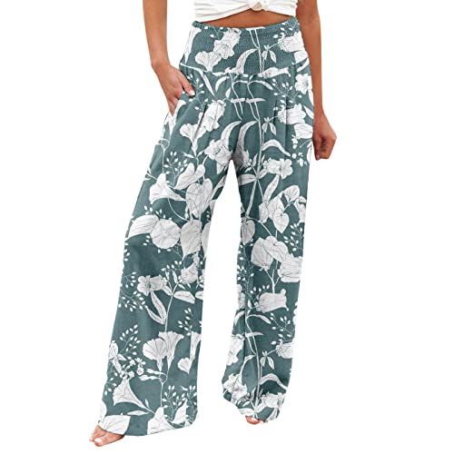 EMATOP Caprihose Damen Sommer Elegant Stoffhose Baumwolle Leinen Boho Strandkleid Leicht Weite Beine Hose Casual Lose Sporthose mit Taschen Leinenhose Bunte Blumen Druck Freizeithose für Frauen EMATOP Caprihose Damen Sommer Elegant Stoffhose Baumwolle Leinen Boho Strandkleid Leicht Weite Beine Hose Casual Lose Sporthose mit Taschen Leinenhose Bunte Blumen Druck Freizeithose für Frauen von EMATOP