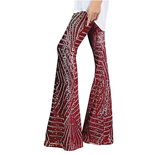 EMATOP Damen Glitzer Pailletten Hose Elegant Lang Sommerhose Boho Strandhose Hoch Taillierte Schlaghose Dehnbar Lässige Leggings Neuartiger Druck Hippie Hosen Teenager Mädchen Streetwear EMATOP Damen Glitzer Pailletten Hose Elegant Lang Sommerhose Boho Strandhose Hoch Taillierte Schlaghose Dehnbar Lässige Leggings Neuartiger Druck Hippie Hosen Teenager Mädchen Streetwear von EMATOP