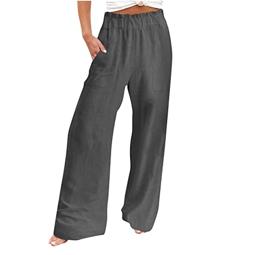 EMATOP Damen Jogginghose Lange Sporthose Loose Fit Baumwolle Trainingshose,Freizeithosen Streifen Sweathose mit Taschen und Kordelzug von EMATOP