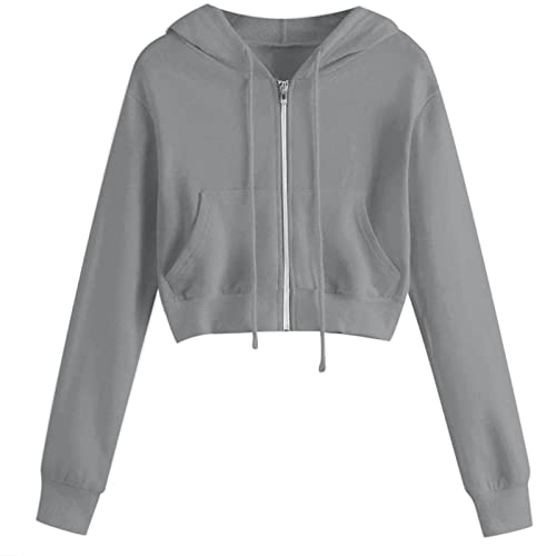 EMATOP Damen Kapuzenjacke Kurz Sport Sweatjacke Casual Baumwolle Sweatshirt mit Kapuze Jacke Langarm Cropped Hoodie Sexy Bauchfrei Kapuzenpullover Kordelzug Oberteil Pullover Teenager Mädchen EMATOP Damen Kapuzenjacke Kurz Sport Sweatjacke Casual Baumwolle Sweatshirt mit Kapuze Jacke Langarm Cropped Hoodie Sexy Bauchfrei Kapuzenpullover Kordelzug Oberteil Pullover Teenager Mädchen von EMATOP