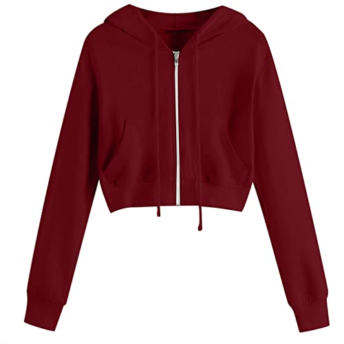 EMATOP Damen Kapuzenjacke Kurz Sport Sweatjacke Casual Baumwolle Sweatshirt mit Kapuze Jacke Langarm Cropped Hoodie Sexy Bauchfrei Kapuzenpullover Kordelzug Oberteil Pullover Teenager Mädchen EMATOP Damen Kapuzenjacke Kurz Sport Sweatjacke Casual Baumwolle Sweatshirt mit Kapuze Jacke Langarm Cropped Hoodie Sexy Bauchfrei Kapuzenpullover Kordelzug Oberteil Pullover Teenager Mädchen von EMATOP