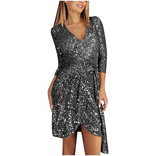 EMATOP Damen Pailletten Kleider Langarm V-Ausschnitt Partykleid mit Glitzer Abendkleid Sexy Bodycon Party Minikleid Knielang Paillettenkleid Festliches Elegant Cocktailkleid A-Linien Ballkleid EMATOP Damen Pailletten Kleider Langarm V-Ausschnitt Partykleid mit Glitzer Abendkleid Sexy Bodycon Party Minikleid Knielang Paillettenkleid Festliches Elegant Cocktailkleid A-Linien Ballkleid von EMATOP