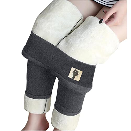 EMATOP Damen Thermo Leggings Winter Gefüttert Jogginghose Sport Baumwolle Thermoleggins Warme Fleece Sweatpants High Waist Elastische Freizeithose mit Neuartige Muster Strumphosen Yogahosen von EMATOP