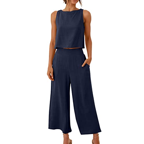 EMATOP Damen Zweiteilige Outfits Baumwolle Leinen Freizeitanzug Sommer Tank Top und Hose Casual Einfarbig Hosenanzug mit Taschen Jogginganzug Leicht Elegant Leinenanzug Strand Urlaub Streetwear EMATOP Damen Zweiteilige Outfits Baumwolle Leinen Freizeitanzug Sommer Tank Top und Hose Casual Einfarbig Hosenanzug mit Taschen Jogginganzug Leicht Elegant Leinenanzug Strand Urlaub Streetwear von EMATOP