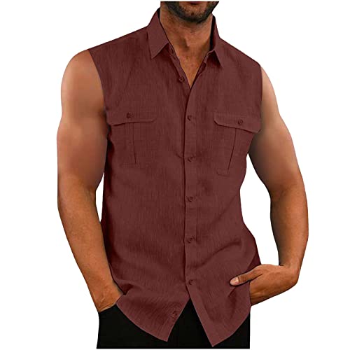 EMATOP Hemd Herren Ärmellos Sommer Tank Top Stringer Fitness Muskelshirt Baumwolle Leinen T-Shirt Casual Einfarbig Tankshirt Leicht Atmungsaktiv Hemdbluse Weste Shirts für Männer Funktionsshirt EMATOP Hemd Herren Ärmellos Sommer Tank Top Stringer Fitness Muskelshirt Baumwolle Leinen T-Shirt Casual Einfarbig Tankshirt Leicht Atmungsaktiv Hemdbluse Weste Shirts für Männer Funktionsshirt von EMATOP