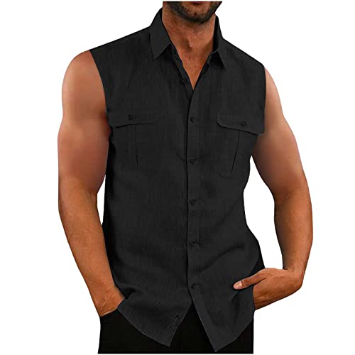 EMATOP Hemd Herren Ärmellos Sommer Tank Top Stringer Fitness Muskelshirt Baumwolle Leinen T-Shirt Casual Einfarbig Tankshirt Leicht Atmungsaktiv Hemdbluse Weste Shirts für Männer Funktionsshirt EMATOP Hemd Herren Ärmellos Sommer Tank Top Stringer Fitness Muskelshirt Baumwolle Leinen T-Shirt Casual Einfarbig Tankshirt Leicht Atmungsaktiv Hemdbluse Weste Shirts für Männer Funktionsshirt von EMATOP