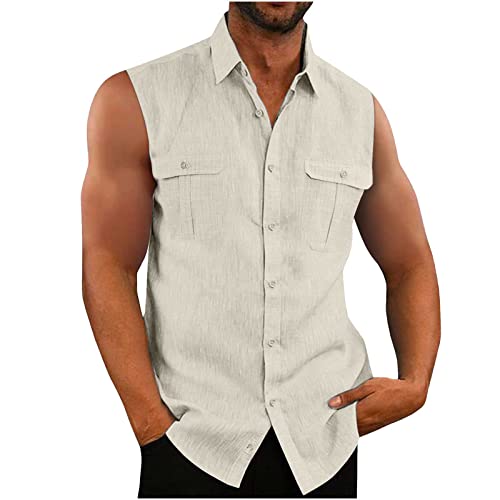 EMATOP Hemd Herren Ärmellos Sommer Tank Top Stringer Fitness Muskelshirt Baumwolle Leinen T-Shirt Casual Einfarbig Tankshirt Leicht Atmungsaktiv Hemdbluse Weste Shirts für Männer Funktionsshirt EMATOP Hemd Herren Ärmellos Sommer Tank Top Stringer Fitness Muskelshirt Baumwolle Leinen T-Shirt Casual Einfarbig Tankshirt Leicht Atmungsaktiv Hemdbluse Weste Shirts für Männer Funktionsshirt von EMATOP