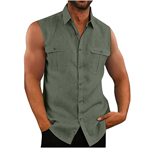 EMATOP Hemd Herren Ärmellos Sommer Tank Top Stringer Fitness Muskelshirt Baumwolle Leinen T-Shirt Casual Einfarbig Tankshirt Leicht Atmungsaktiv Hemdbluse Weste Shirts für Männer Funktionsshirt EMATOP Hemd Herren Ärmellos Sommer Tank Top Stringer Fitness Muskelshirt Baumwolle Leinen T-Shirt Casual Einfarbig Tankshirt Leicht Atmungsaktiv Hemdbluse Weste Shirts für Männer Funktionsshirt von EMATOP