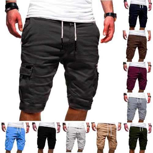 EMATOP Herren Cargo Shorts Baumwolle Kurze Hose Casual Einfarbig Cargohose Sommer Bermuda Short mit 6 Taschen Sommerhose Elastischer Bund Sporthose Regulär Fit Freizeithose Laufshorts Männer EMATOP Herren Cargo Shorts Baumwolle Kurze Hose Casual Einfarbig Cargohose Sommer Bermuda Short mit 6 Taschen Sommerhose Elastischer Bund Sporthose Regulär Fit Freizeithose Laufshorts Männer von EMATOP