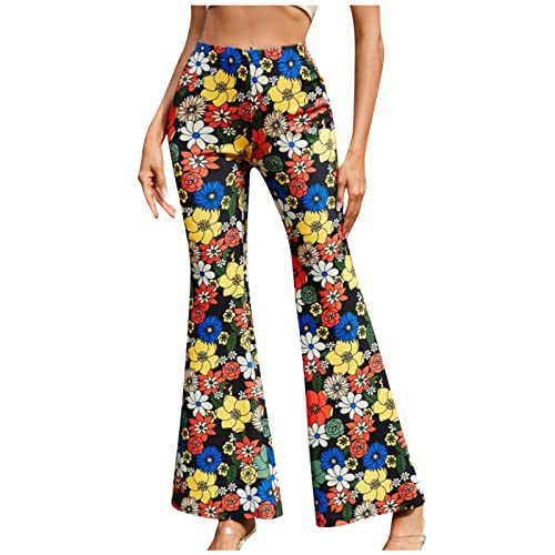 EMATOP Hose Damen Boho Strandhose Hippie Blumen Schlaghose Weites Bein Palazzo Sommerhose Elegant High Waist Bootcut Freizeithose Schön Blumen Druck Caprihose Elastische Taille Yogahose EMATOP Hose Damen Boho Strandhose Hippie Blumen Schlaghose Weites Bein Palazzo Sommerhose Elegant High Waist Bootcut Freizeithose Schön Blumen Druck Caprihose Elastische Taille Yogahose von EMATOP